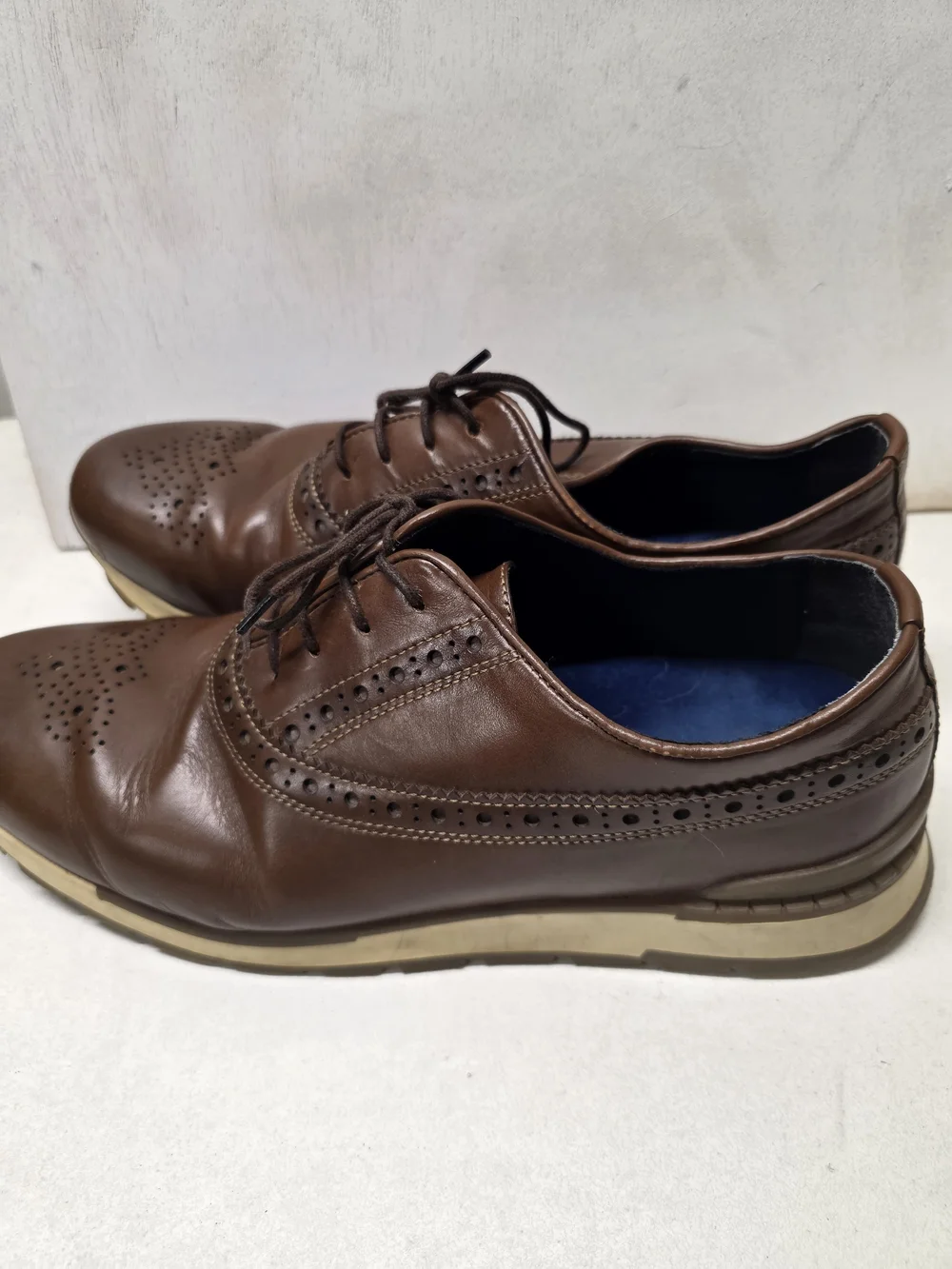 Arturo Calle Men’s Brown Leather Brogue Wingtip Oxford Shoes Size 41